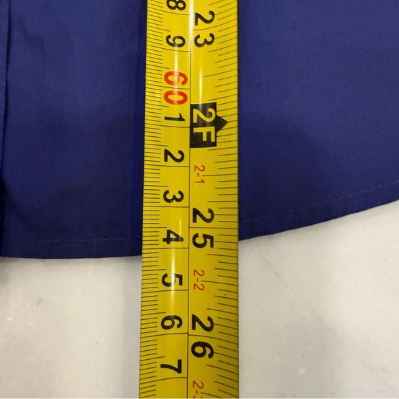 Boden Women’s Deep Blue Button Up Shirt W/ Contrast Flip Cuffs & Collar Sz 6 - Picture 9 of 13